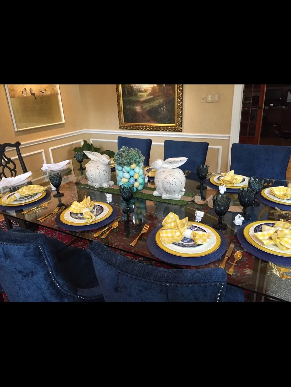 Porcelaines M P Samie-Limoges Yellow Charger Plates- Set of 4